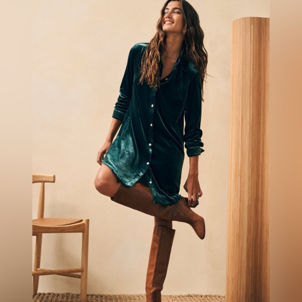 Faherty Velvet Genevieve Dress NWT